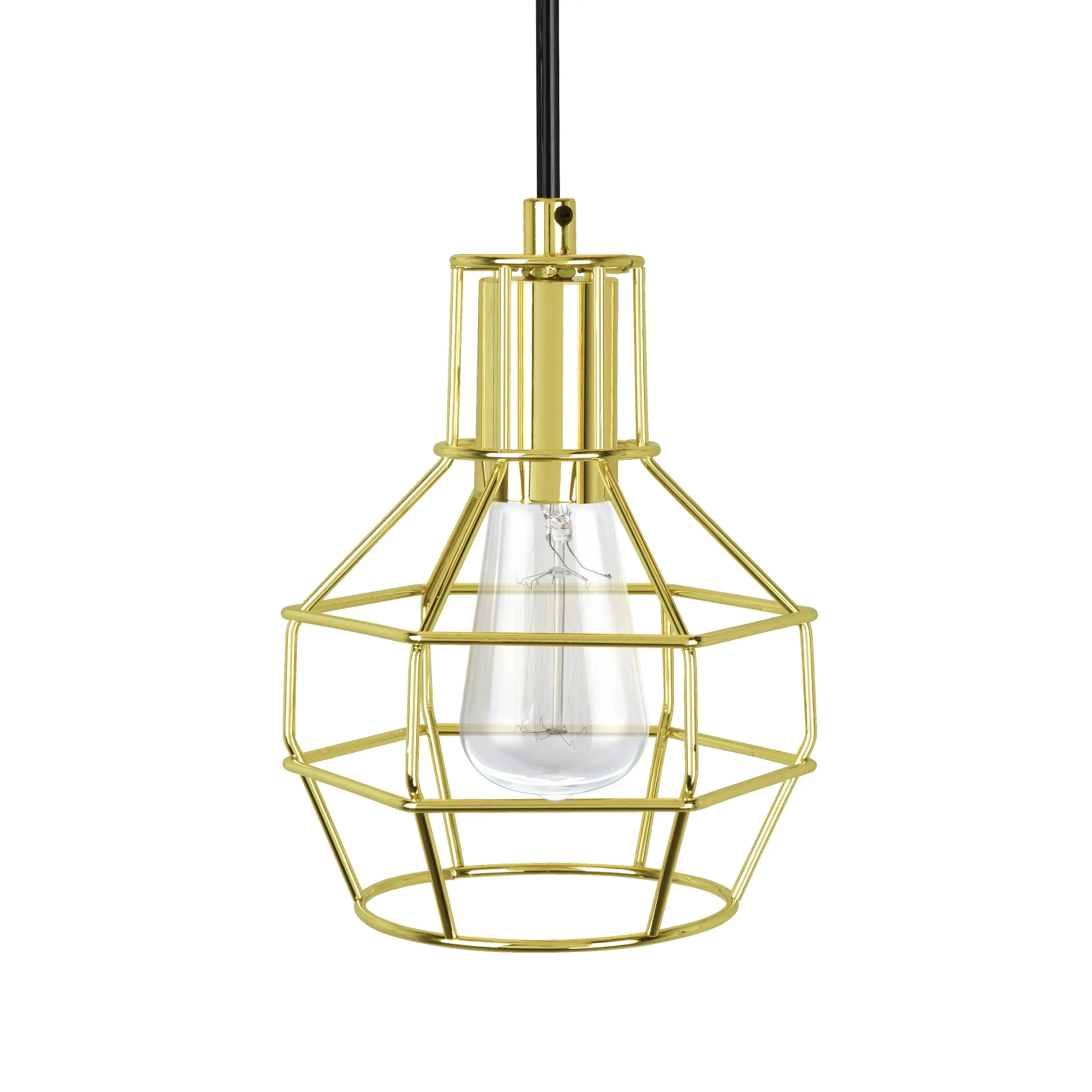 # 61122-11, One-Light Hanging Mini Pendant Ceiling Light, Transitional Design in Polished Brass Finish, 4-1/2" Wide