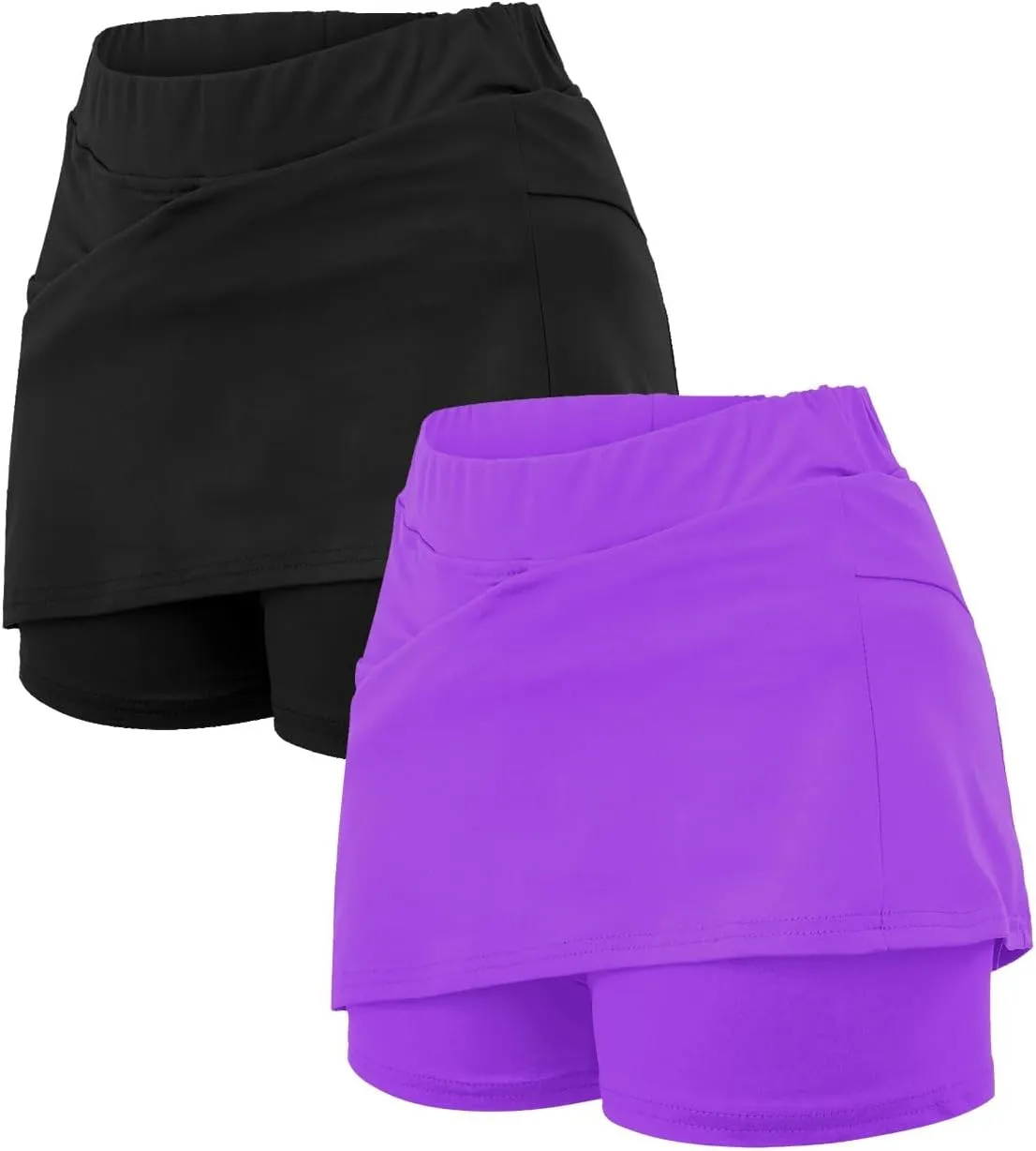 2PC Skorts for Women with Pockets High Waist Tummy Control Skirt Sports Lightweight Fashion Soft Yoga Mini Oufits