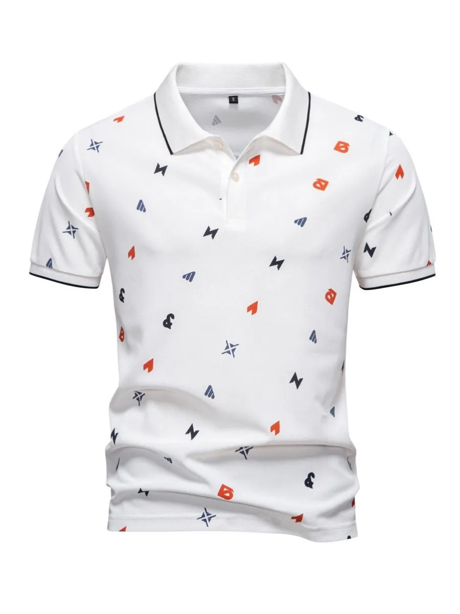 Abstract Printed Golf Shirt