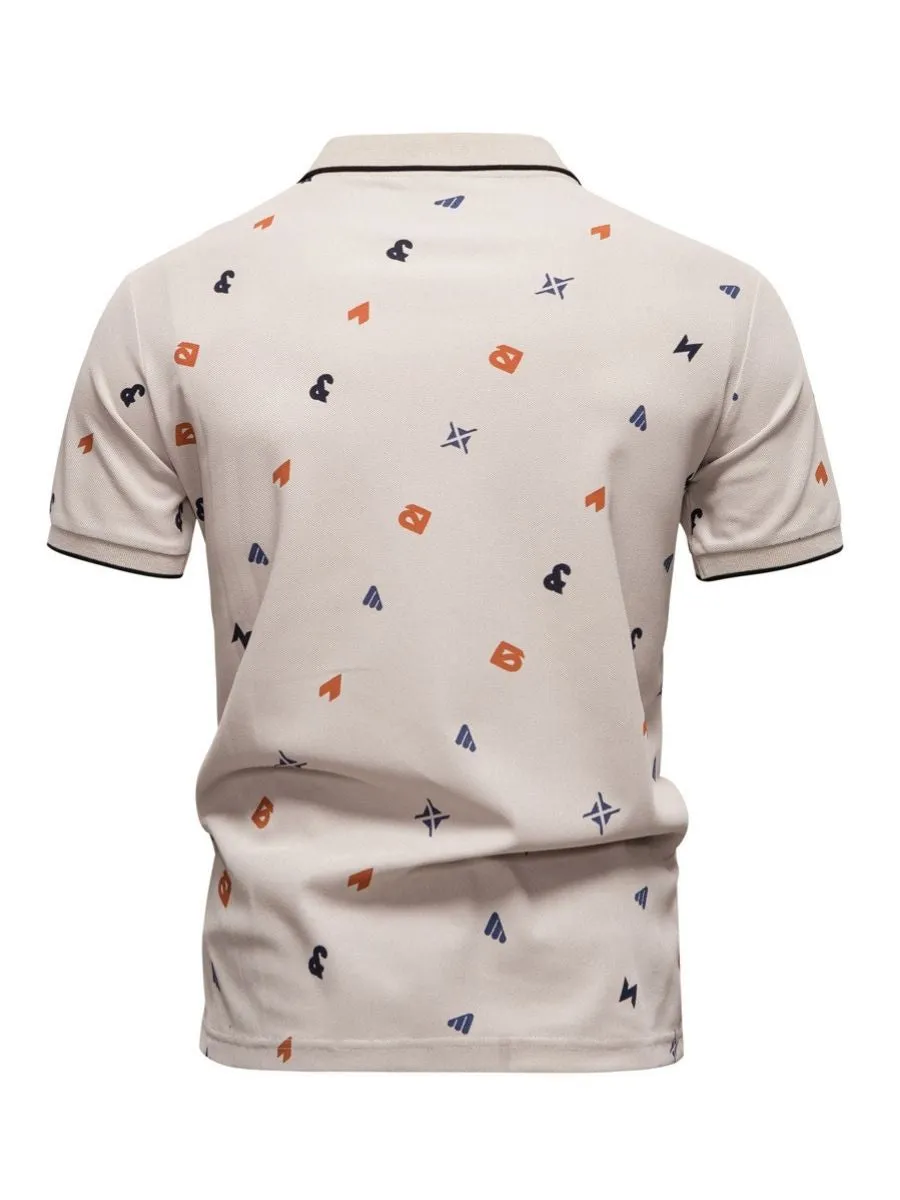 Abstract Printed Golf Shirt