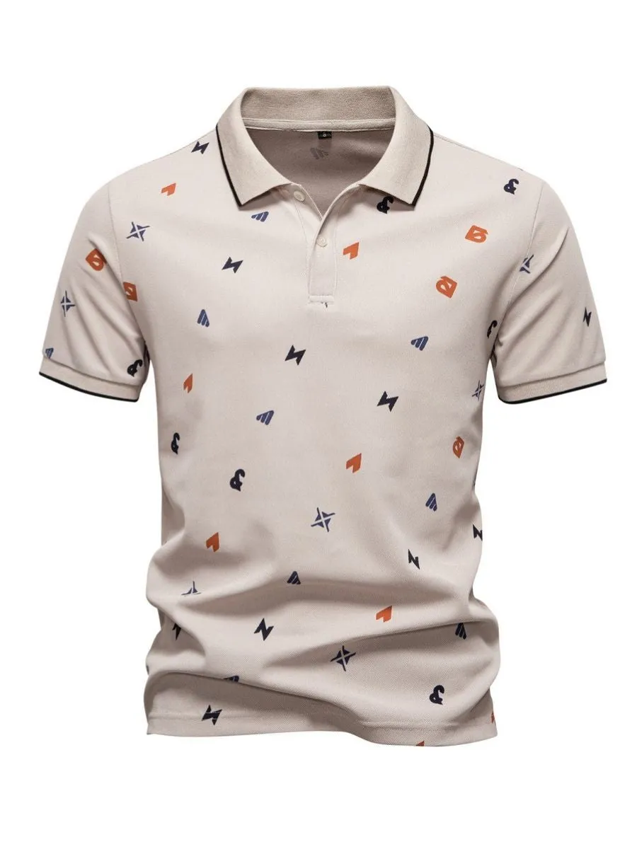 Abstract Printed Golf Shirt