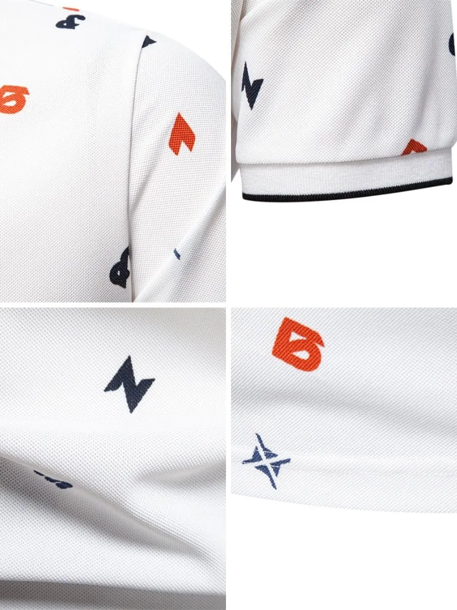 Abstract Printed Golf Shirt