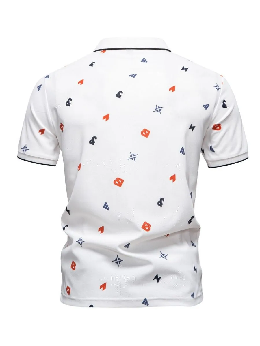 Abstract Printed Golf Shirt