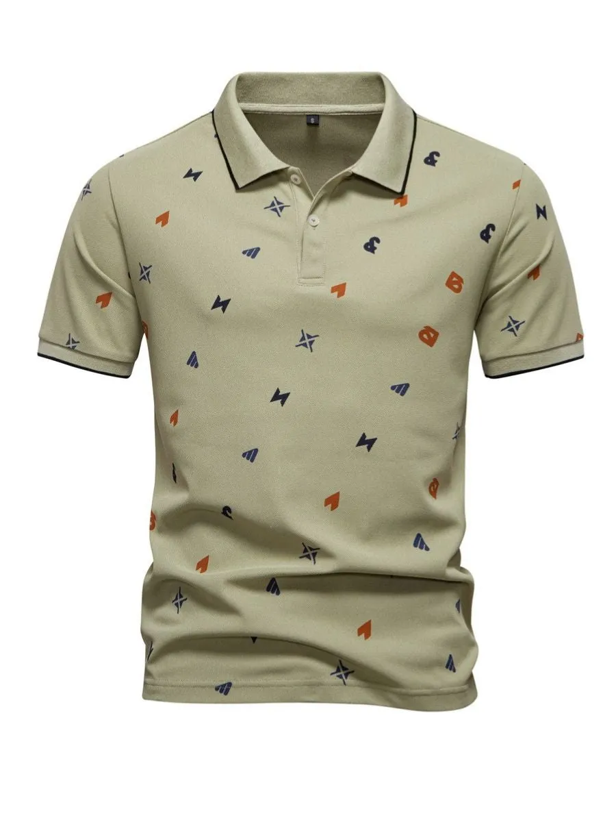 Abstract Printed Golf Shirt