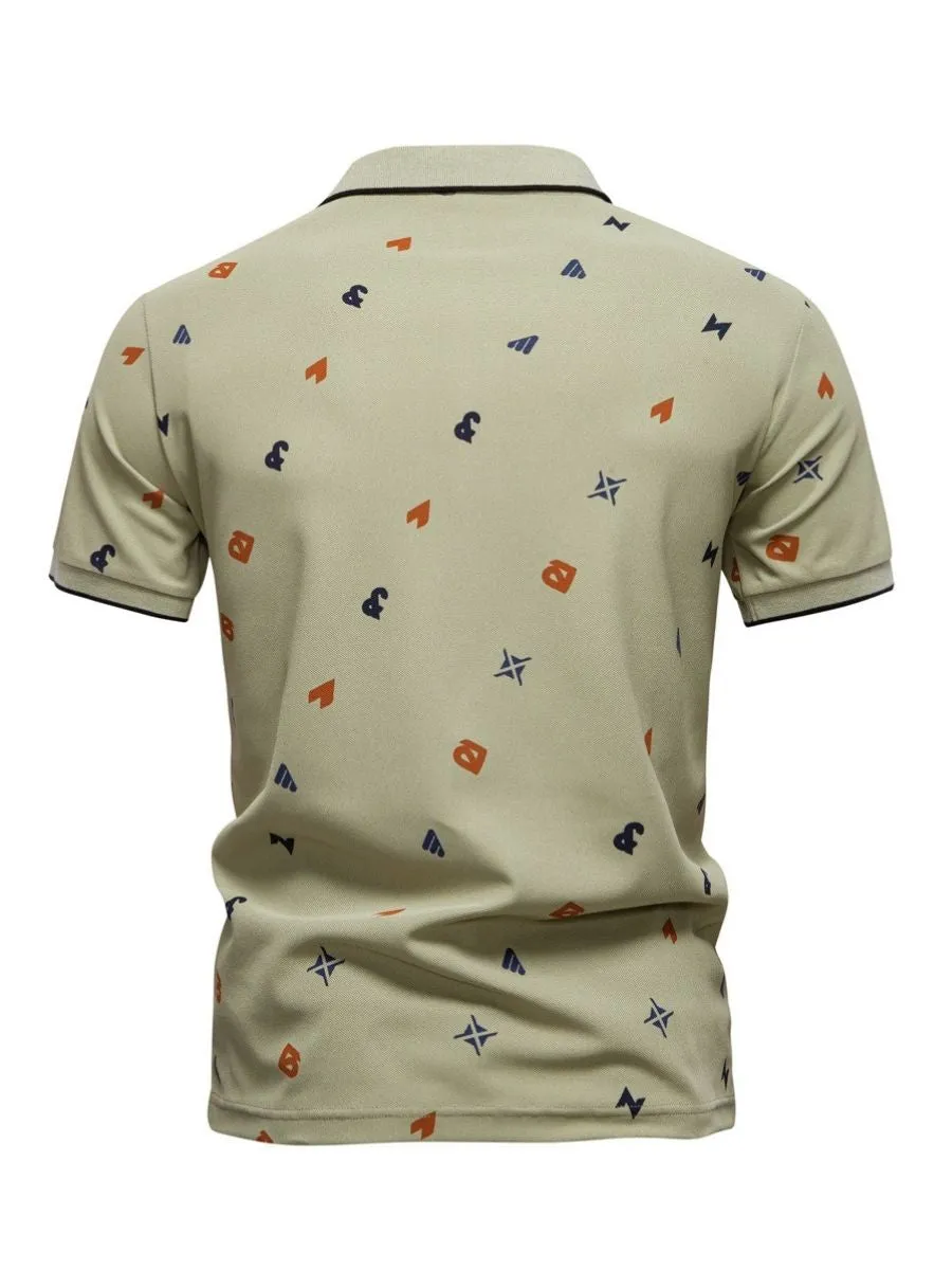 Abstract Printed Golf Shirt