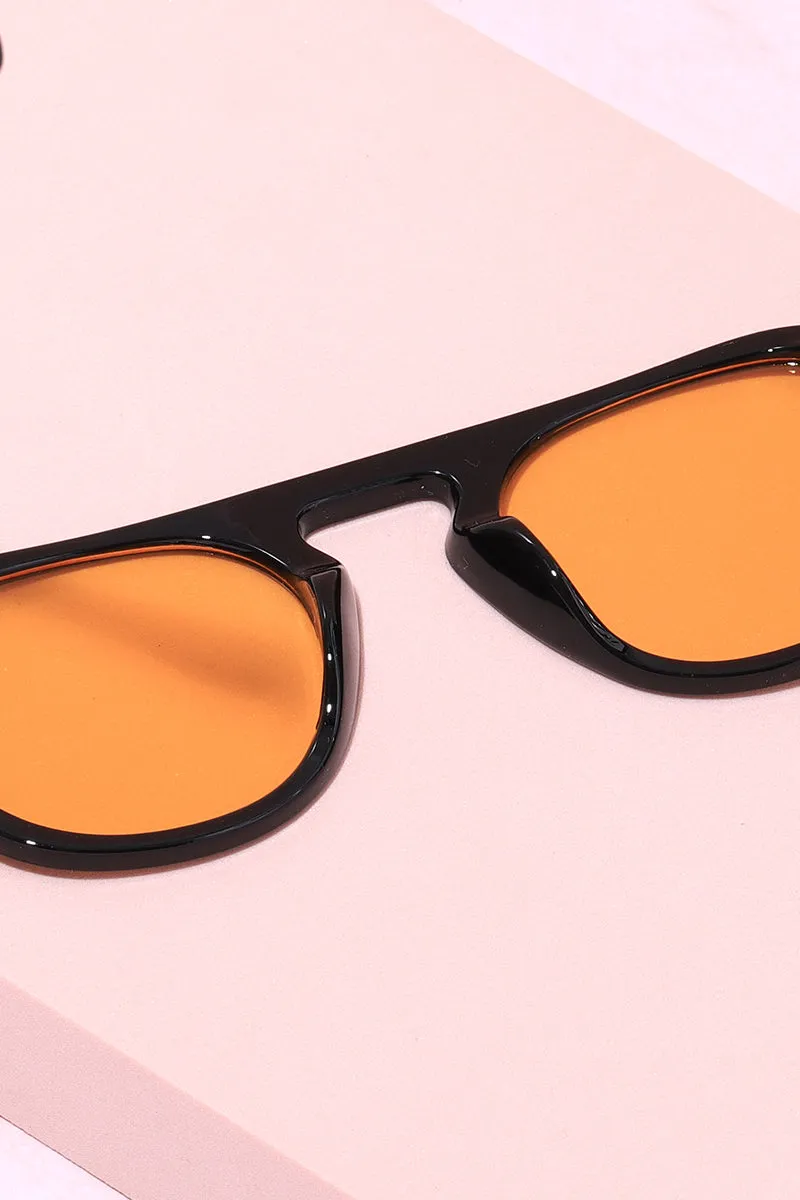 Checked In Round Frame Sunglasses