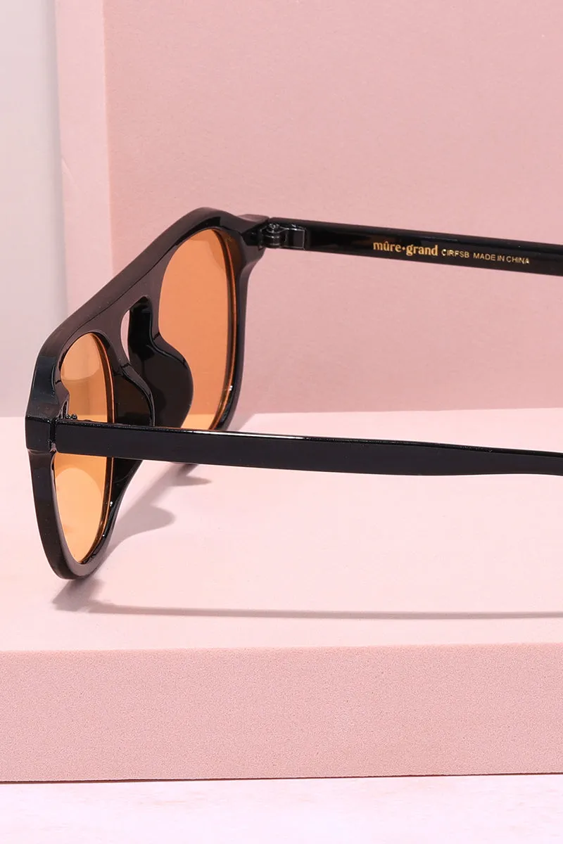 Checked In Round Frame Sunglasses
