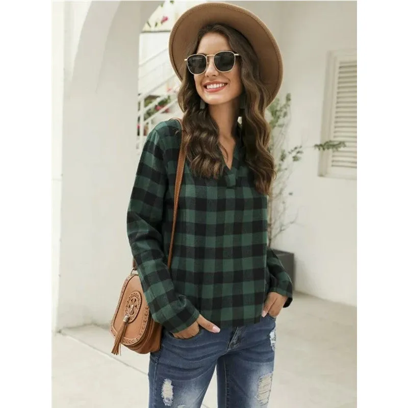 City Casual V-Neck Slim Look Women Shirt Blouse