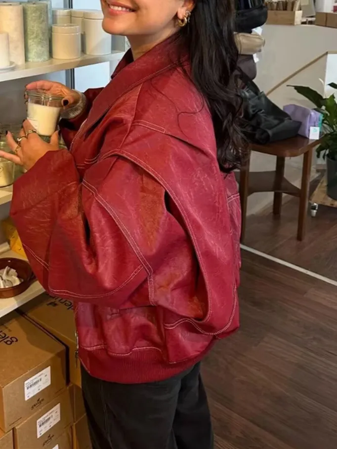 Collared Zipper Jacket