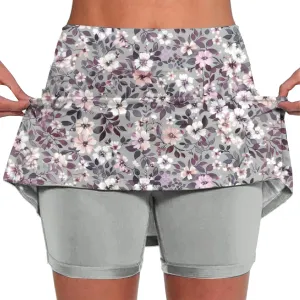 DDAPJ pyju Women Shorts Stretchy Yoga Skort Trendy Floral Print Athletic Skirts Plus Size Golf Athletic Workout Skort