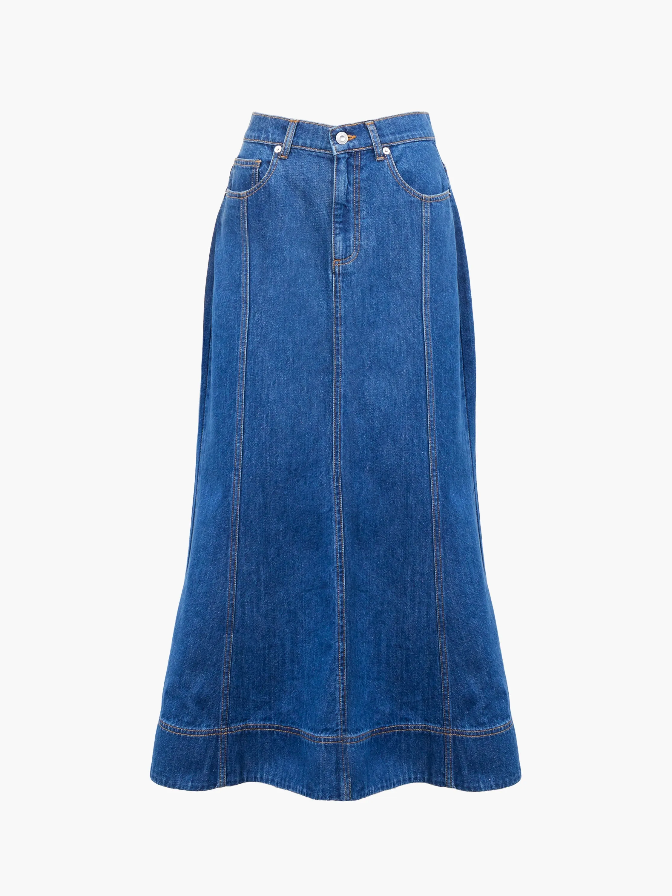 Denver Denim Flare Midi Skirt
