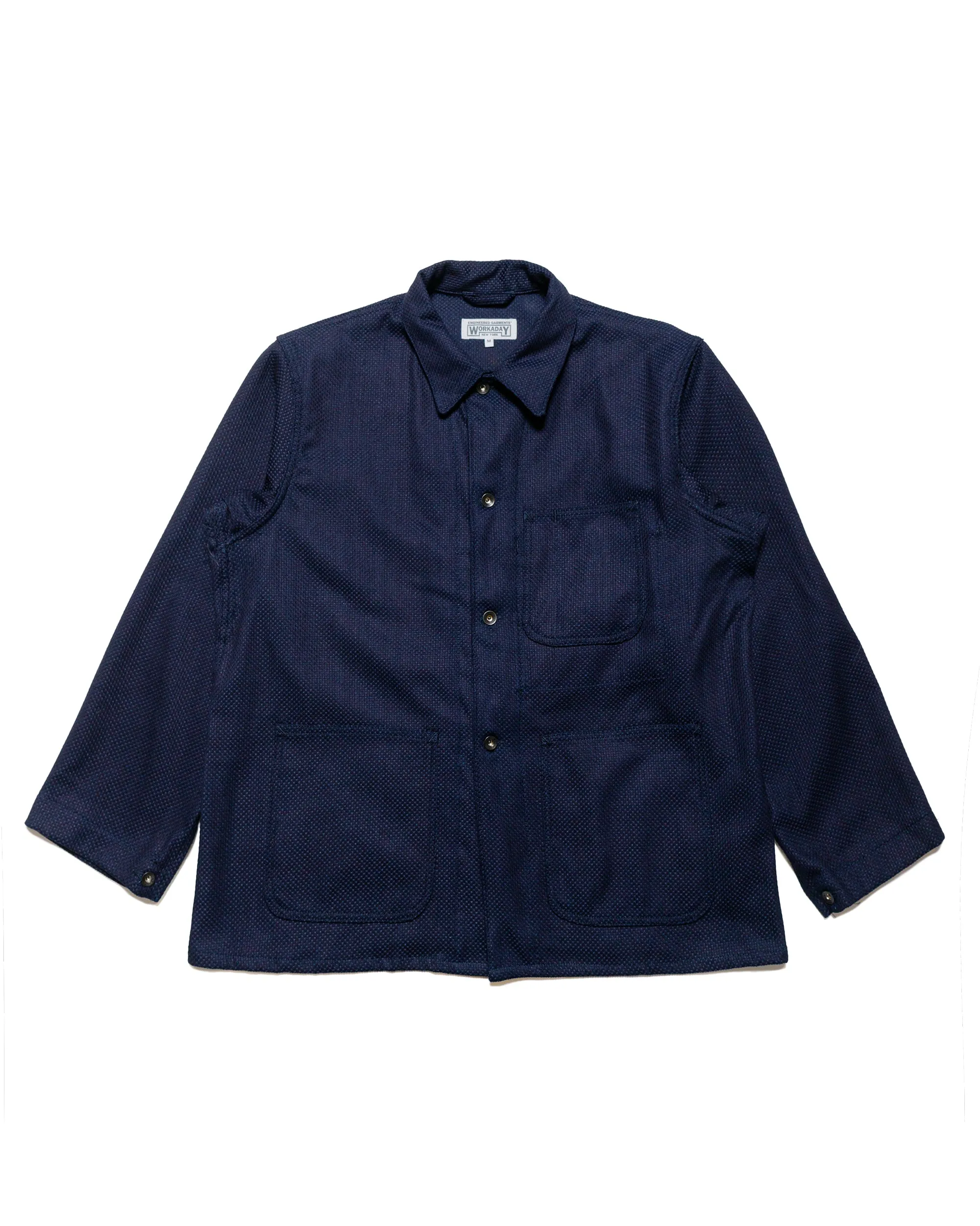 Engineered Garments Workaday Utility Jacket Dark Navy Cotton Heavy Basketweave