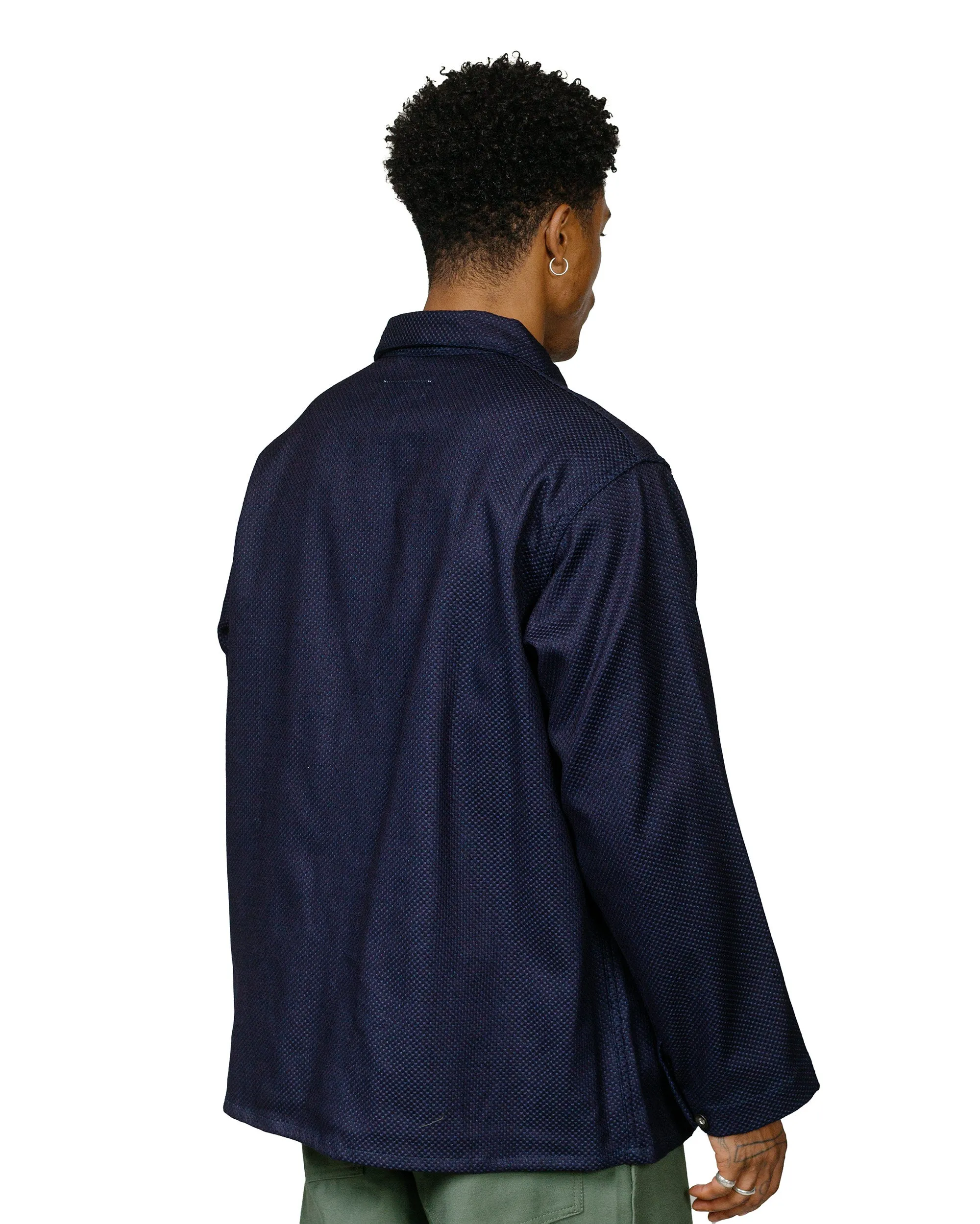 Engineered Garments Workaday Utility Jacket Dark Navy Cotton Heavy Basketweave