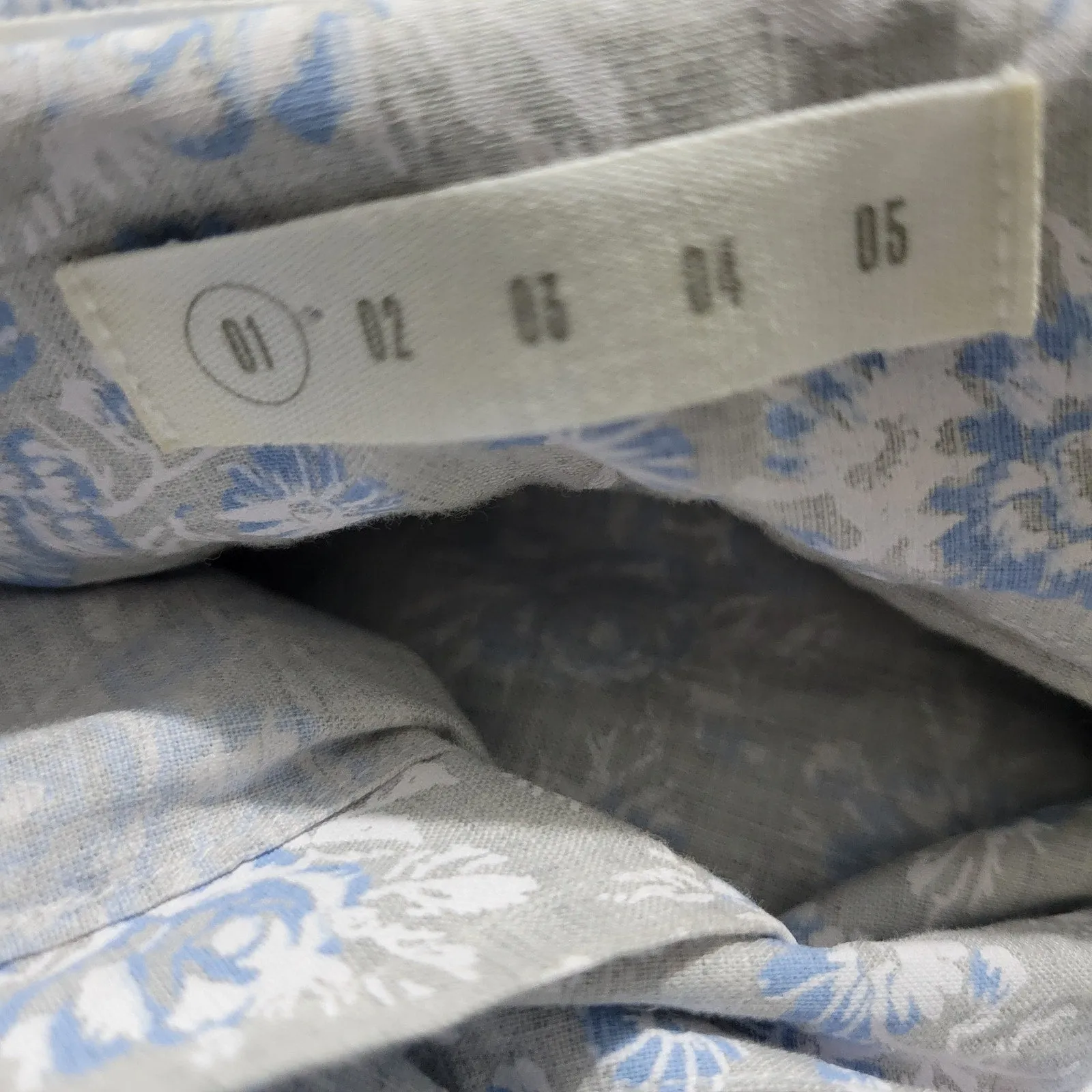 Grayson Hero Shirt Grey Floral Boyfriend Button Front Cotton Tumbled Classic Size XS