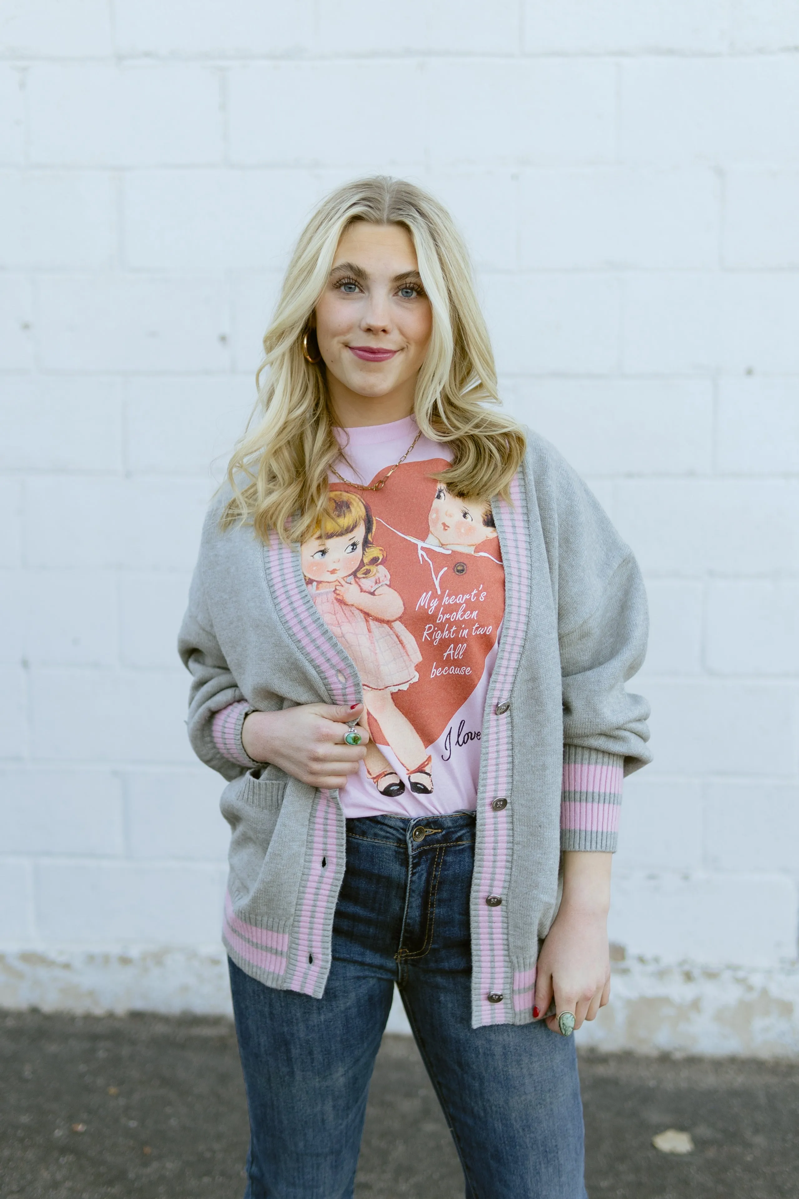 Grey Long-Sleeve Cardigan