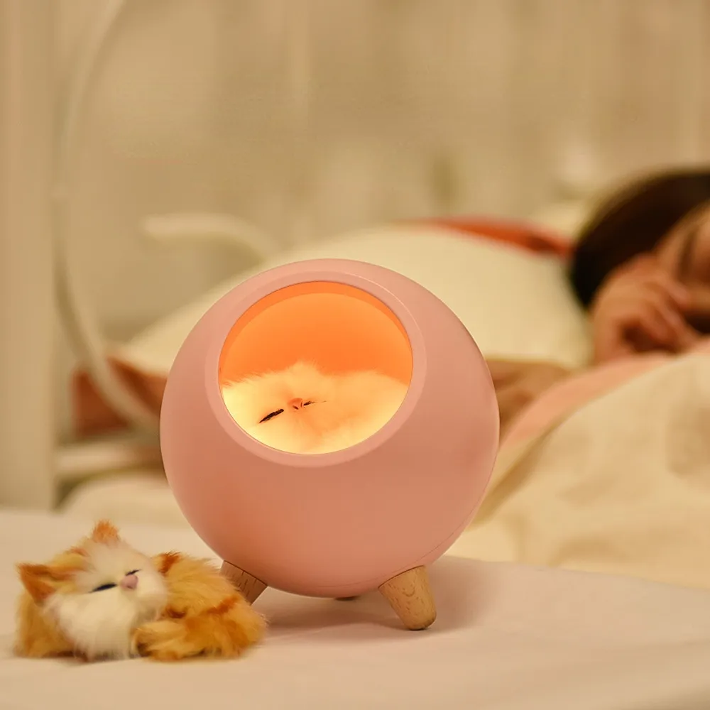Led Pet Room Small Night Lamp Rechargeable Bedroom Bedside Lamp Kitty Desktop Atmosphere Small Night Lamp