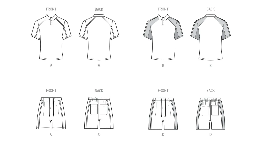 McCall's Pattern M8485 Men's Knit Tops and Shorts