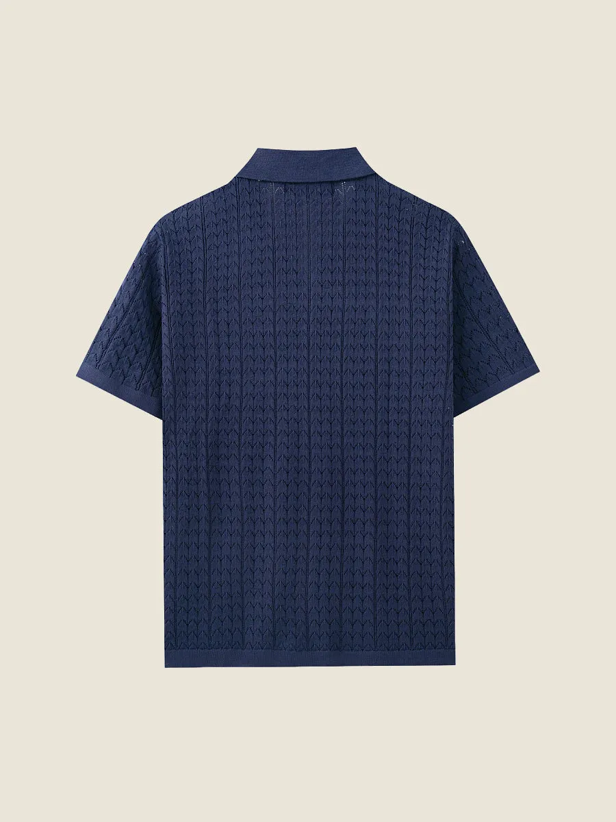Open-Knit Short Sleeve Sweater Top