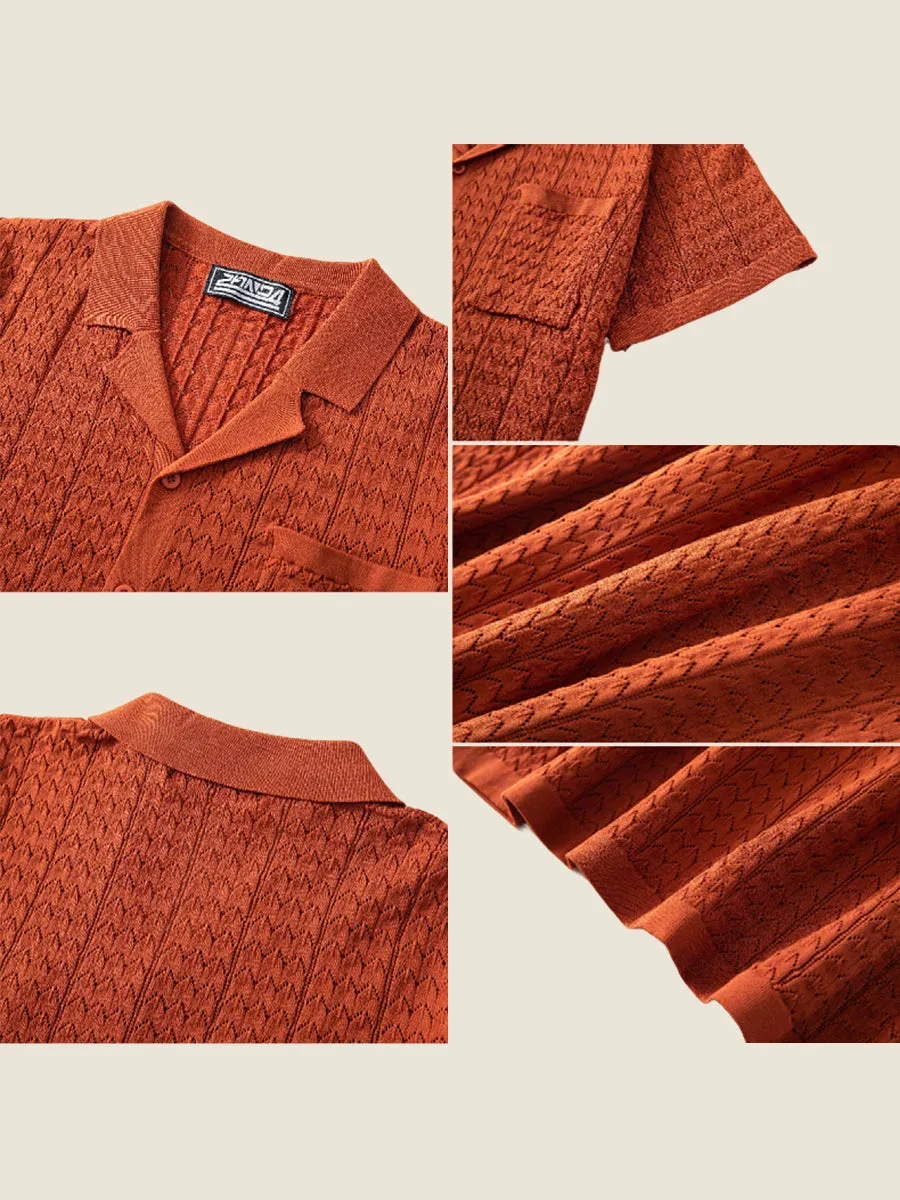 Open-Knit Short Sleeve Sweater Top