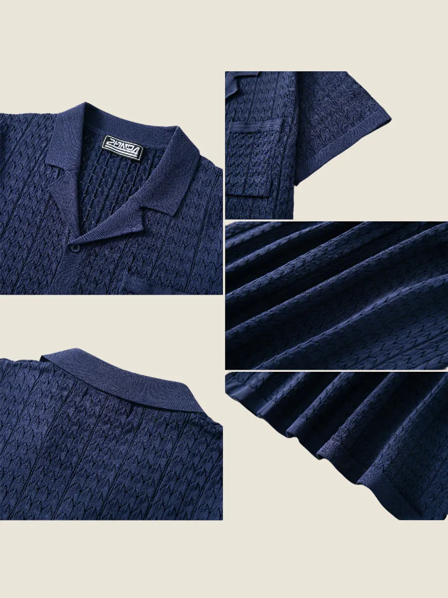 Open-Knit Short Sleeve Sweater Top