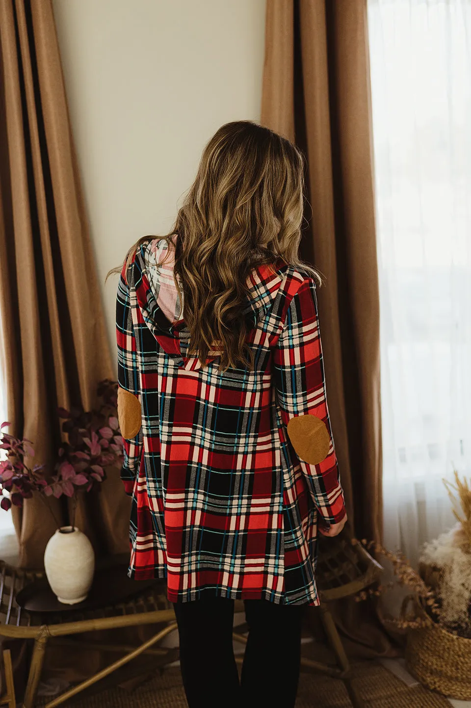 Plaid Elbow Patch Cardigan