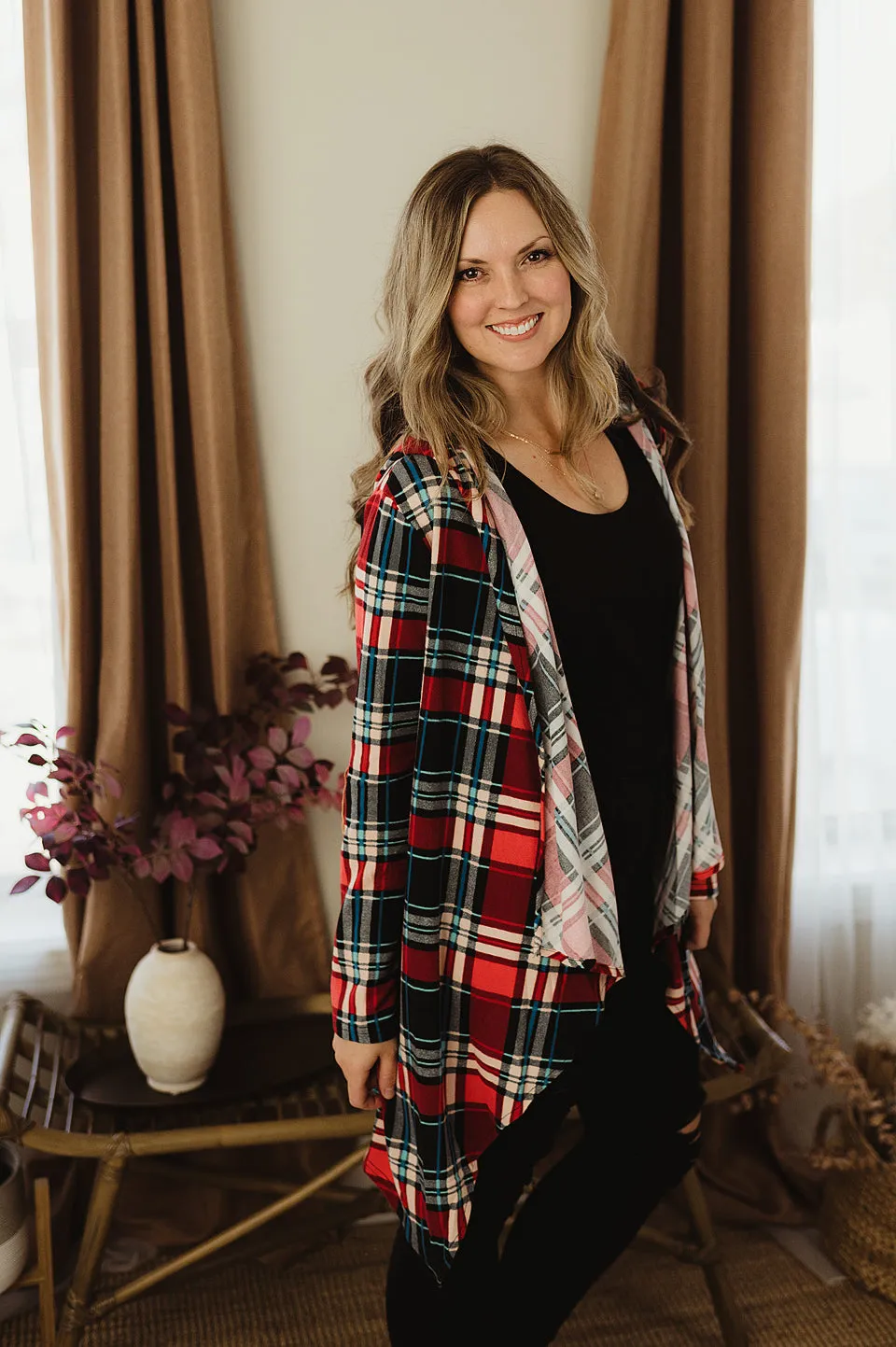 Plaid Elbow Patch Cardigan