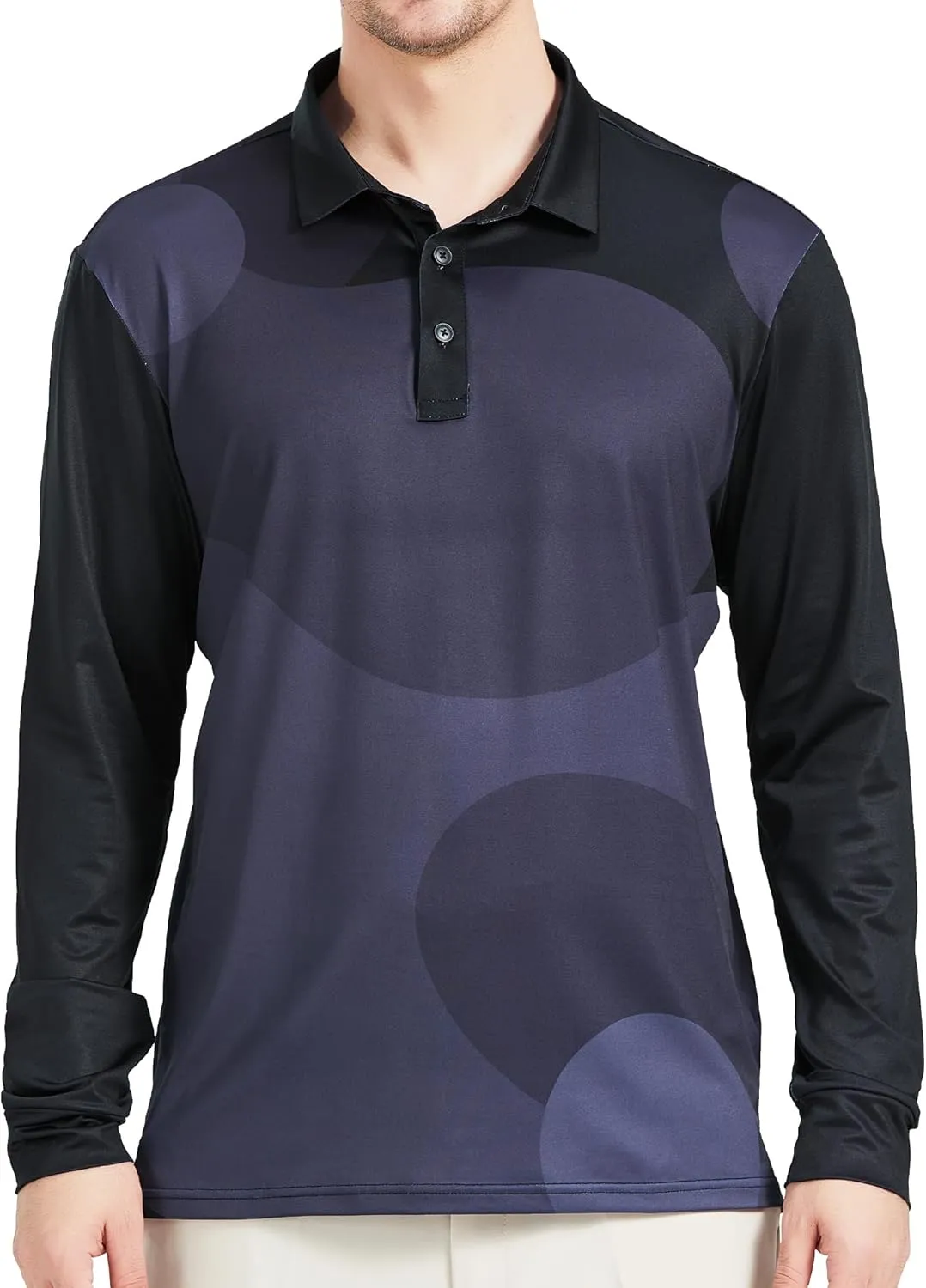 Polo Shirts for Men Long and Short Sleeve  Recycled Outstanding Print Dry Fit Performance Mens Golf Polo Shirts
