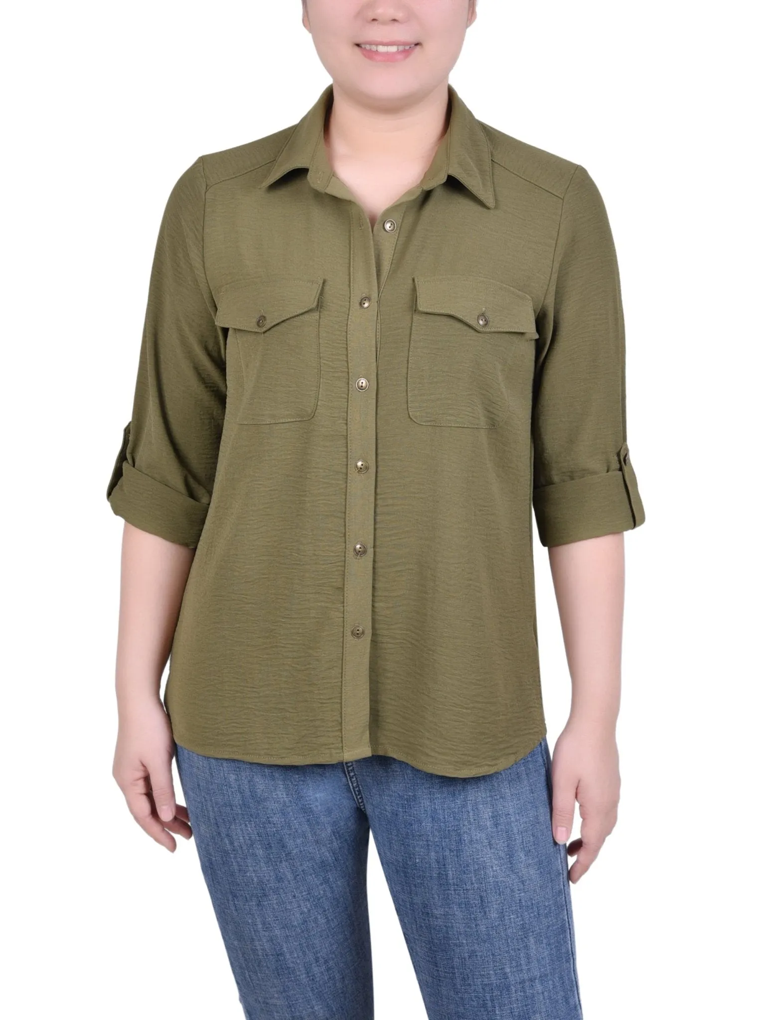Roll Tab Blouse - Petite