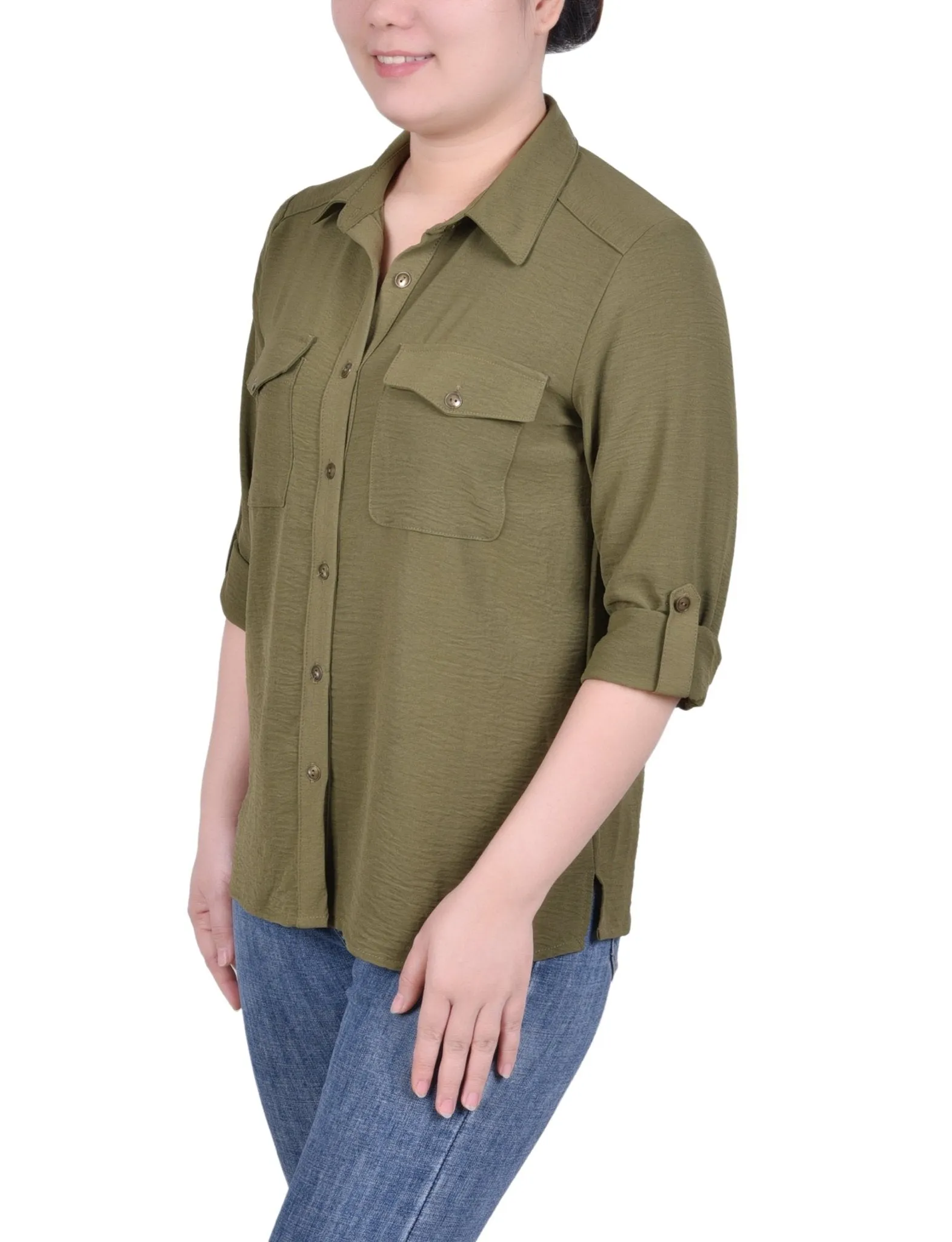 Roll Tab Blouse - Petite