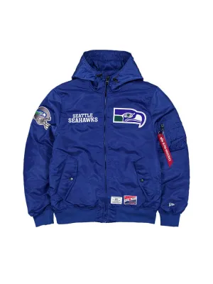 SEATTLE SEAHAWKS X ALPHA X NEW ERA L-2B BOMBER JACKET