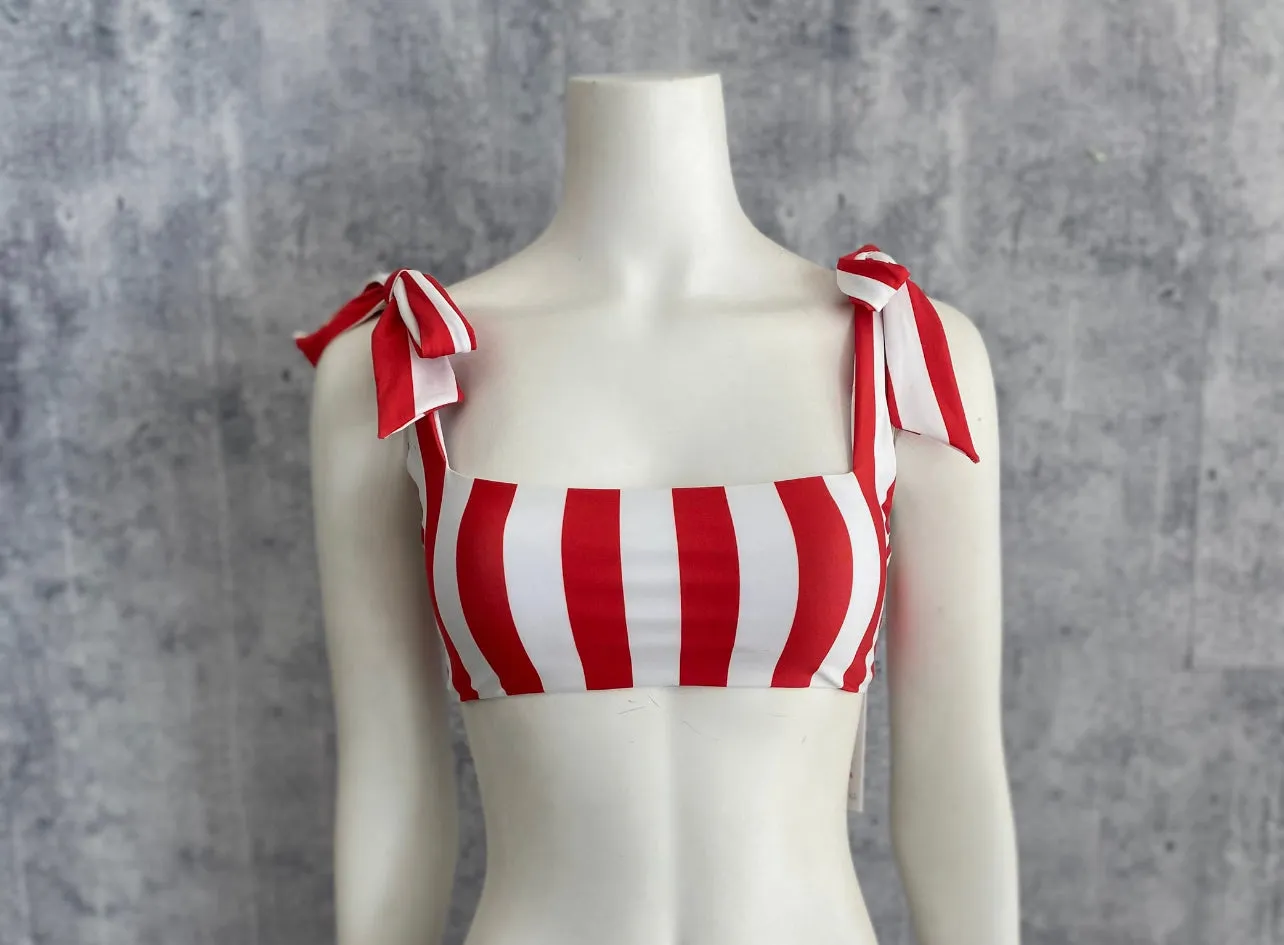 Striped bow tops