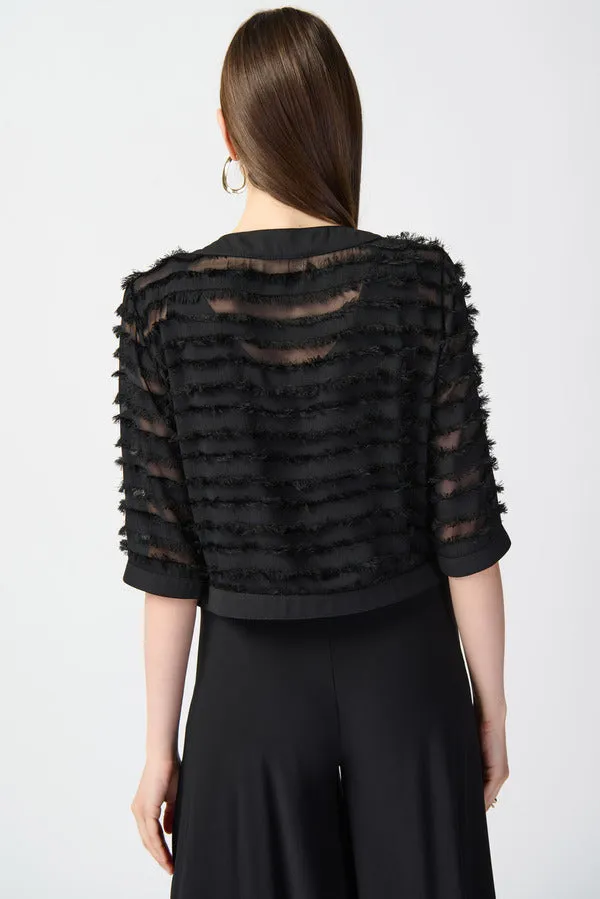 STRIPED DUAL FABRIC COVER UP