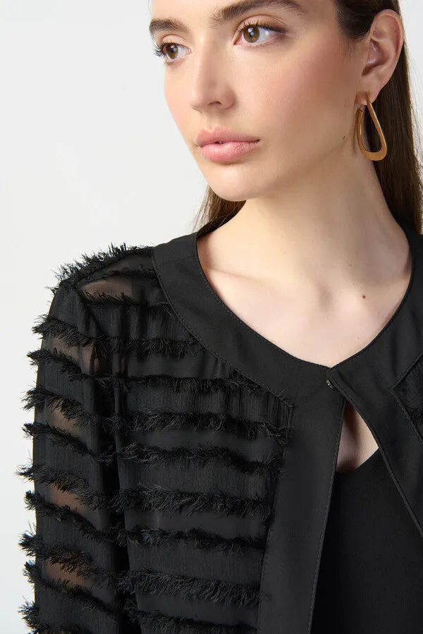 STRIPED DUAL FABRIC COVER UP