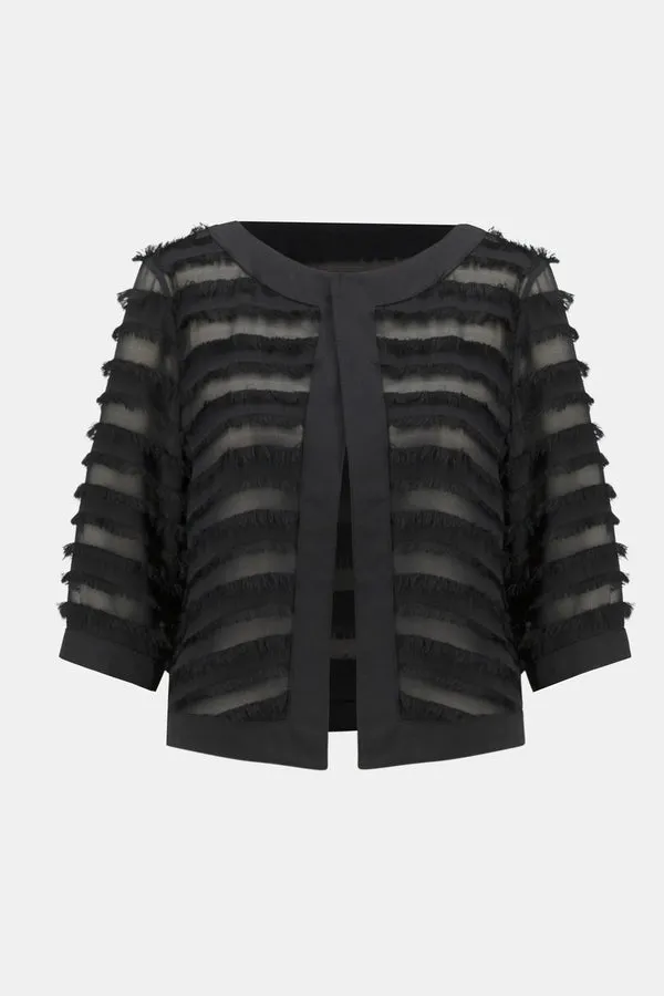 STRIPED DUAL FABRIC COVER UP