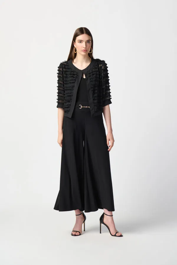 STRIPED DUAL FABRIC COVER UP